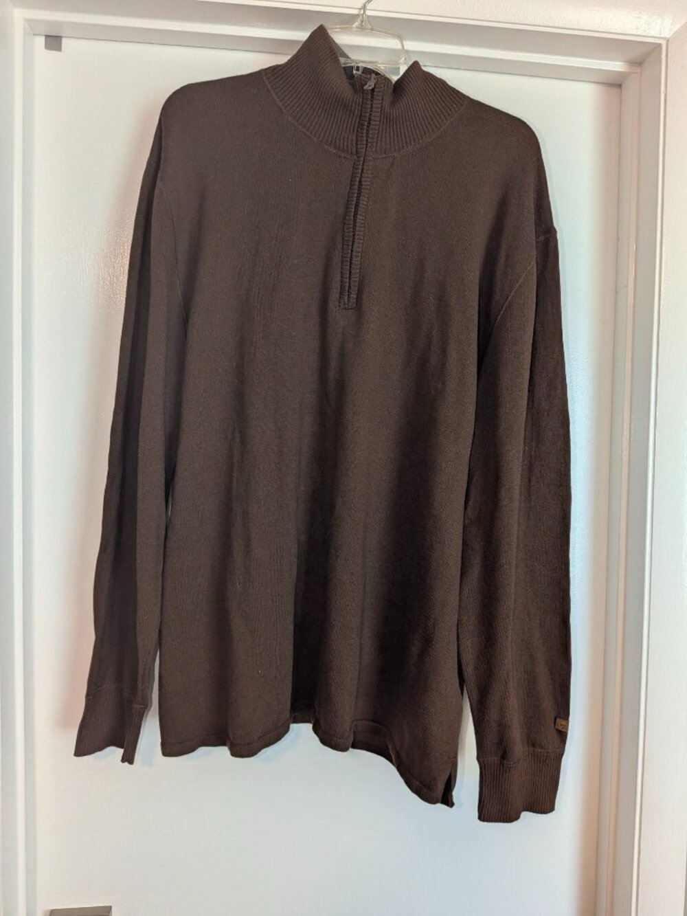 The North Face Men's California Heritage Quarter-Zip Knit Sweater Brown XL wool